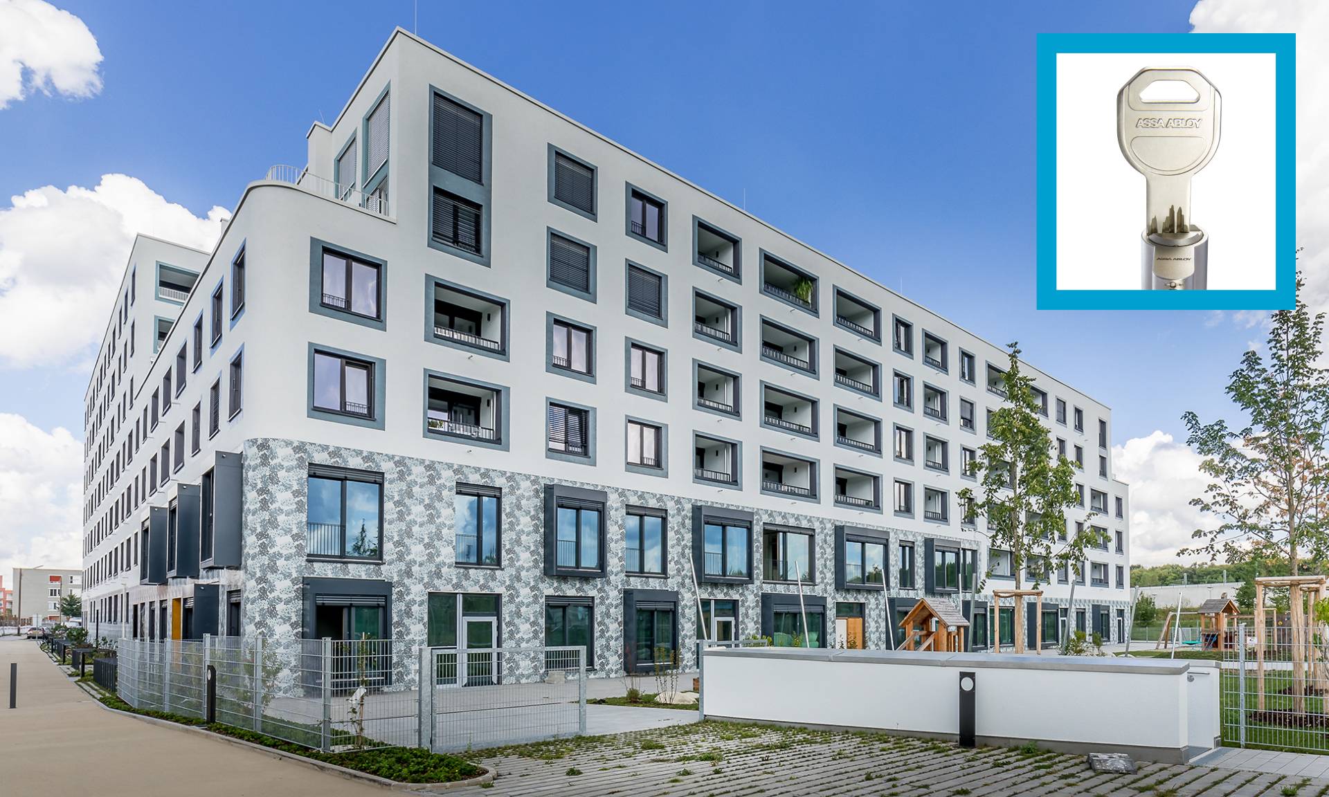 A new Munich housing development chooses a master key system which optimizes security organization